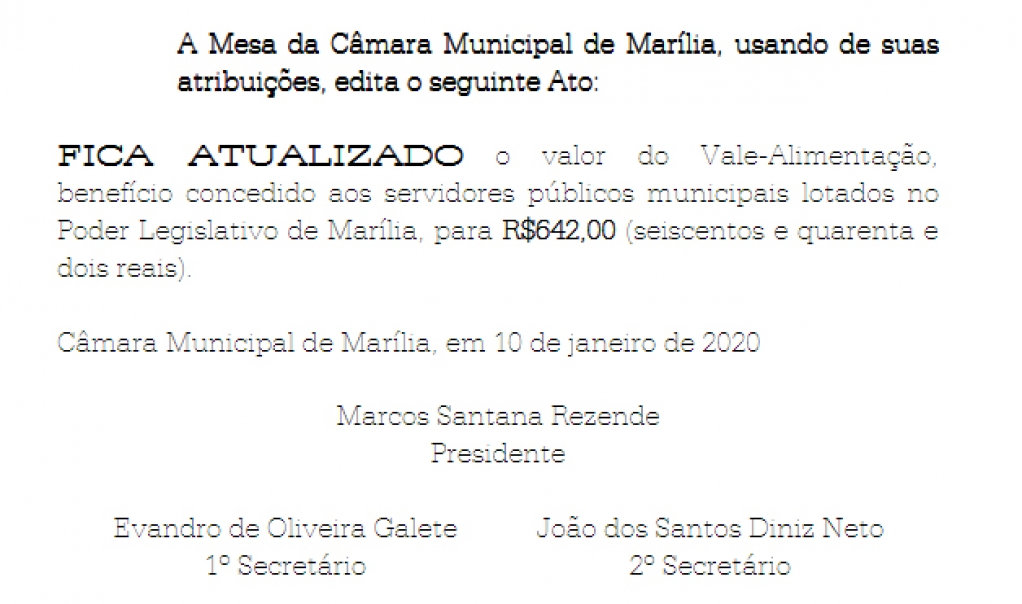 Câmara reajusta vale-alimentação do Legislativo; valor é 78% maior que o do Executivo