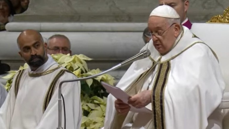 Reprodução/Youtube Papa Francisco na Missa do Galo