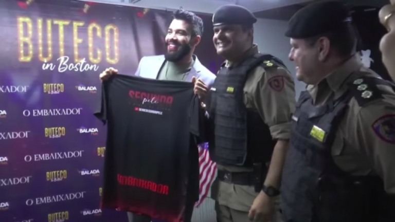 Polícia Militar entra em camarim para prestar apoio a Gusttavo Lima