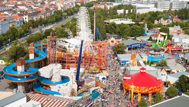 O Parque Prater é um parque de diversões público de Viena. Foto: Reprodução/Dicas da Europa