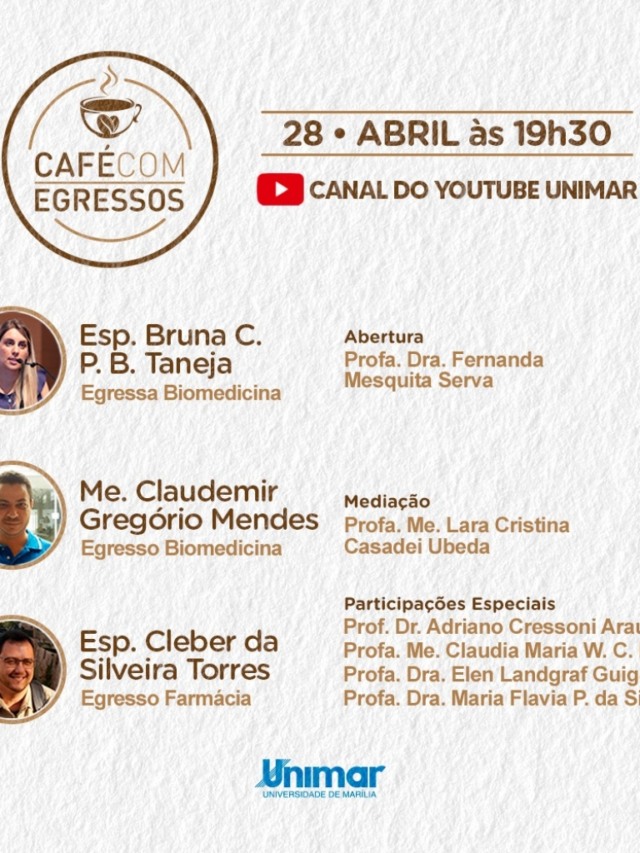 Unimar promove primeiro Café com Egressos nesta quarta-feira