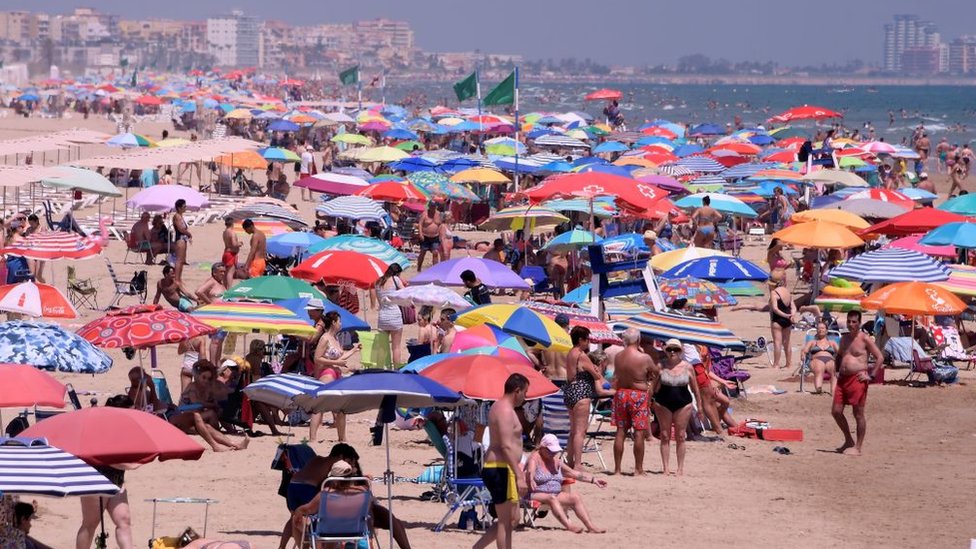 Praia perto de Valencia, na Espanha