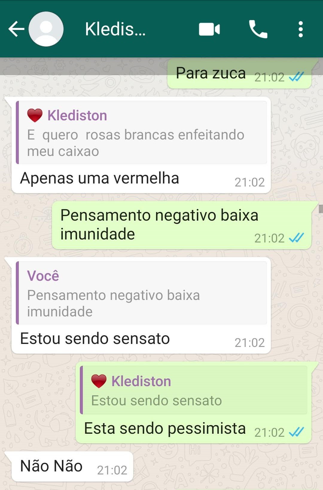 Mensagem de WhatsApp