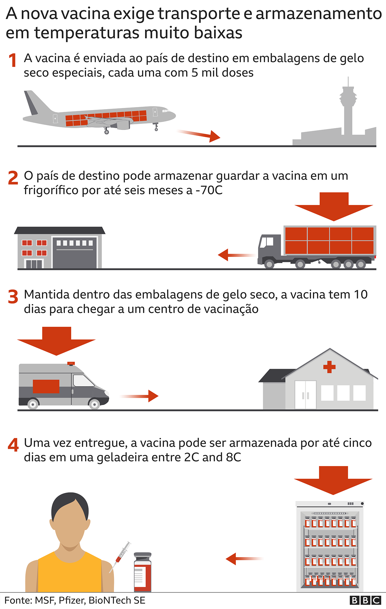 Gráfico sobre logística por trás da vacina