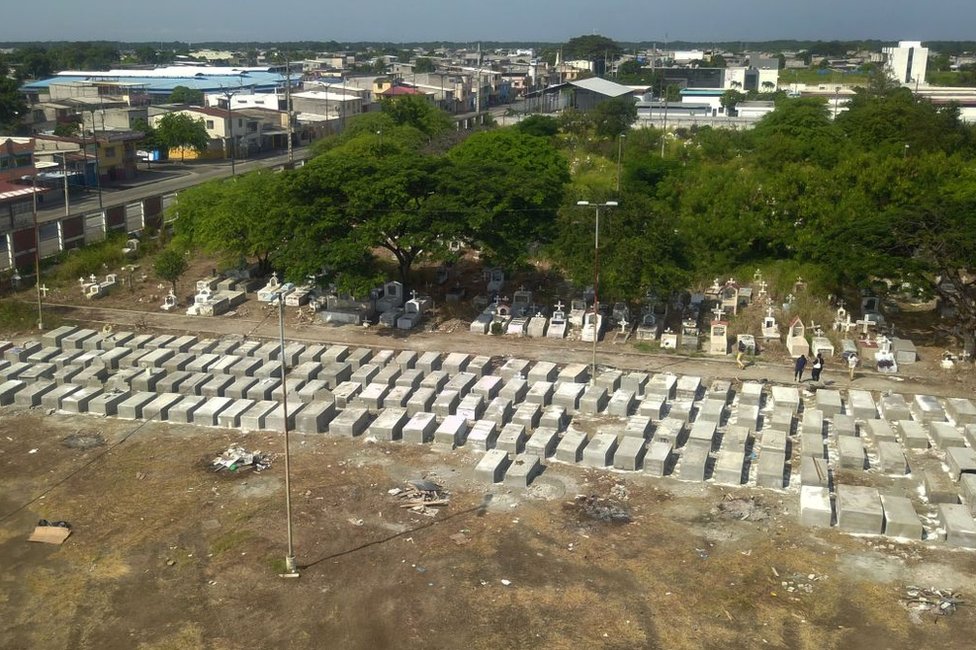 Cemitério de Guayaquil em abril de 2020