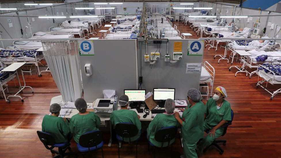 Enfermeiras em hospital de Santo André, em São Paulo