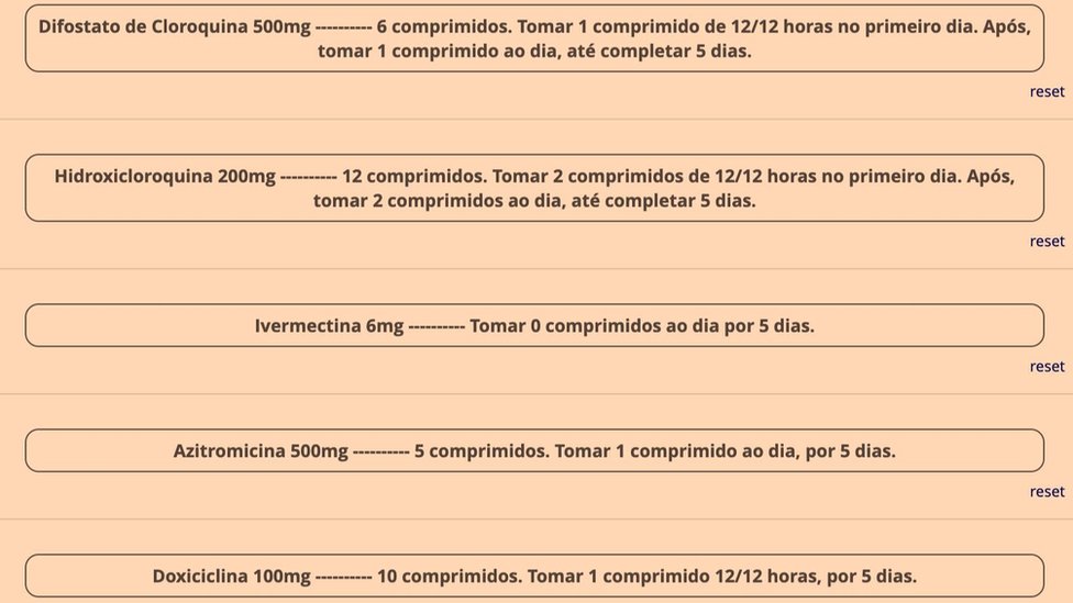 Reprodução de aplicativo TrateCov com as recomendações para medicamentos do tratamento precoce para pacientes diagnosticados pelo escore com covid-19