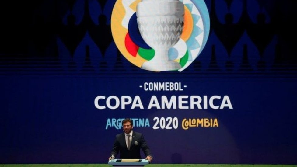 Presidente da Conmebol, Alejandro Domínguez, durante evento