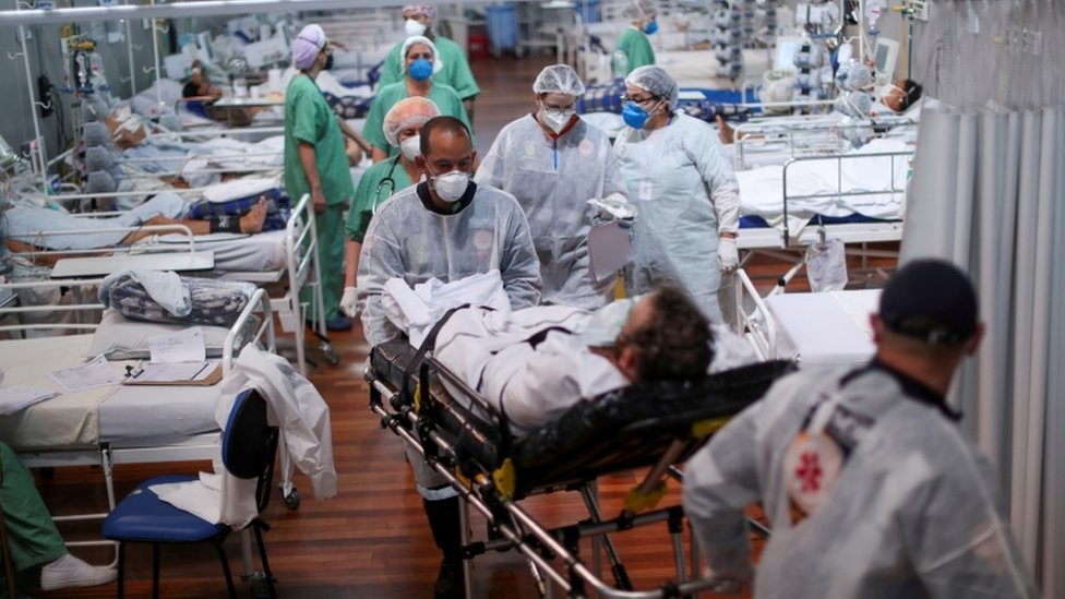 Hospital lotado em Santo André, SP