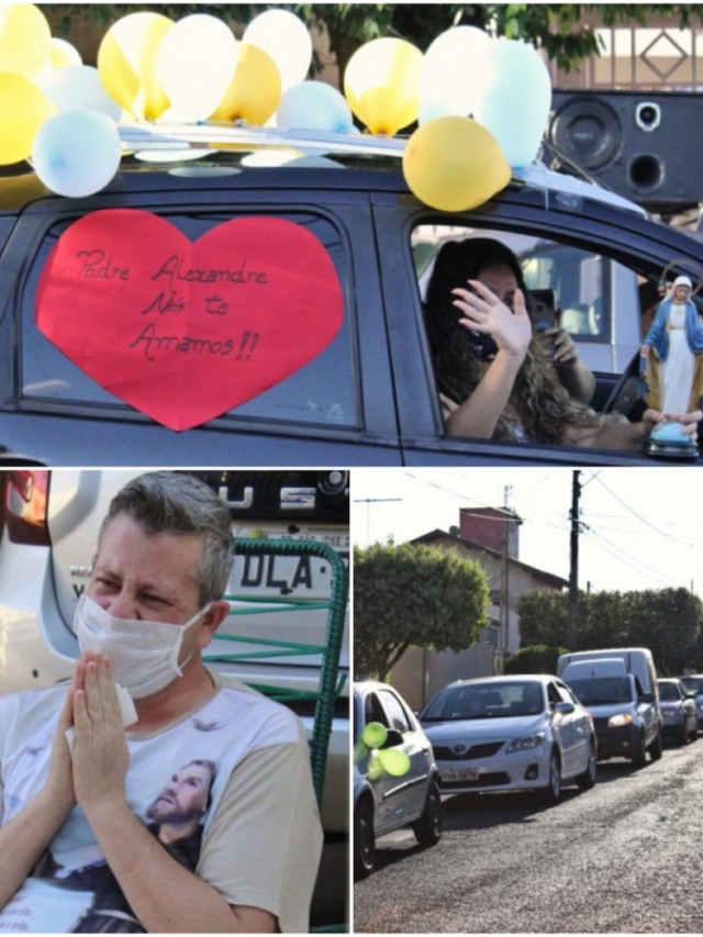 Fiéis fazem carreata para padre recuperado de Covid em Rio Preto