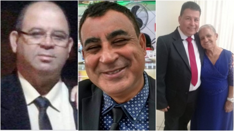José Leite, João Luiz Leite e o empresário de Marília, Nildo, com a mãe – Arquivo/Pessoal