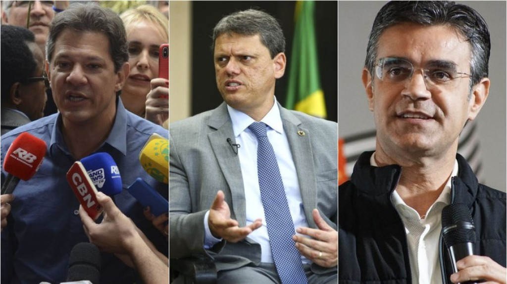 Ipec SP: Haddad mantém 34%, Tarcísio vai a 24% e Garcia alcança 19%
