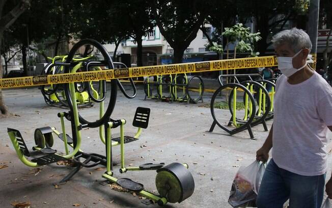 Espaço público interditado no Rio de Janeiro