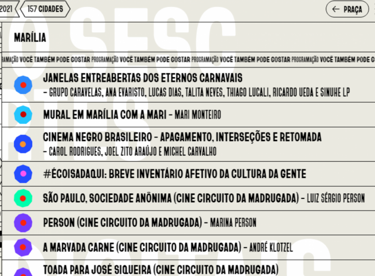 Circuito Sesc terá atrações online e inclui Marília em programa de eventos