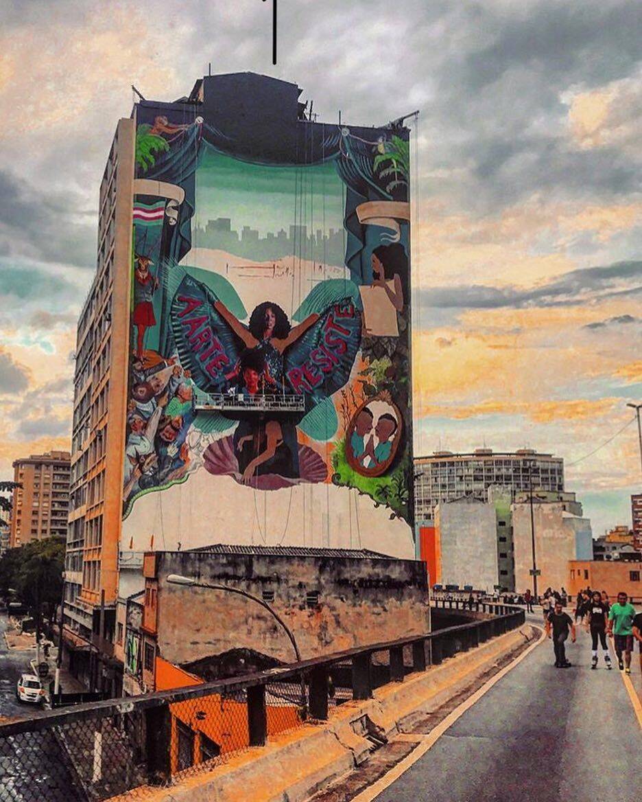 Viaduto do Minhocão é alegria aos olhos dos amantes de grafite. Foto: Reprodução/Pinterest