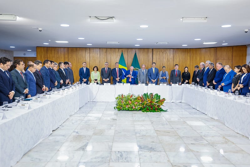 Lula voltou a lamentar as mortes em creche de Blumenau. Foto: Ricardo Stuckert/PR