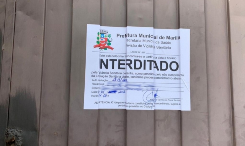 Prefeitura de Marília interdita espaço de festas na zona Oeste