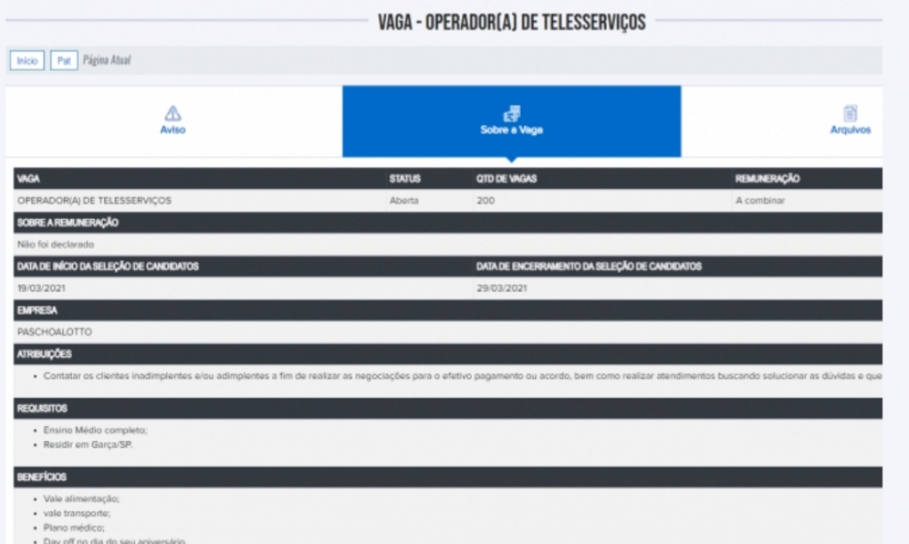 Garça tem 200 vagas de emprego na área  de telesserviços