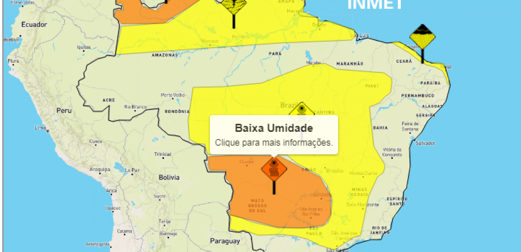 Meteorologia alerta baixa umidade; frente fria pode chegar no final de semana