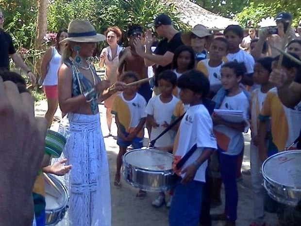 Beyoncé em Trancoso, distrito de Porto Seguro, na Bahia, em sua passagem pelo Brasil em 2013. Foto: Reprodução