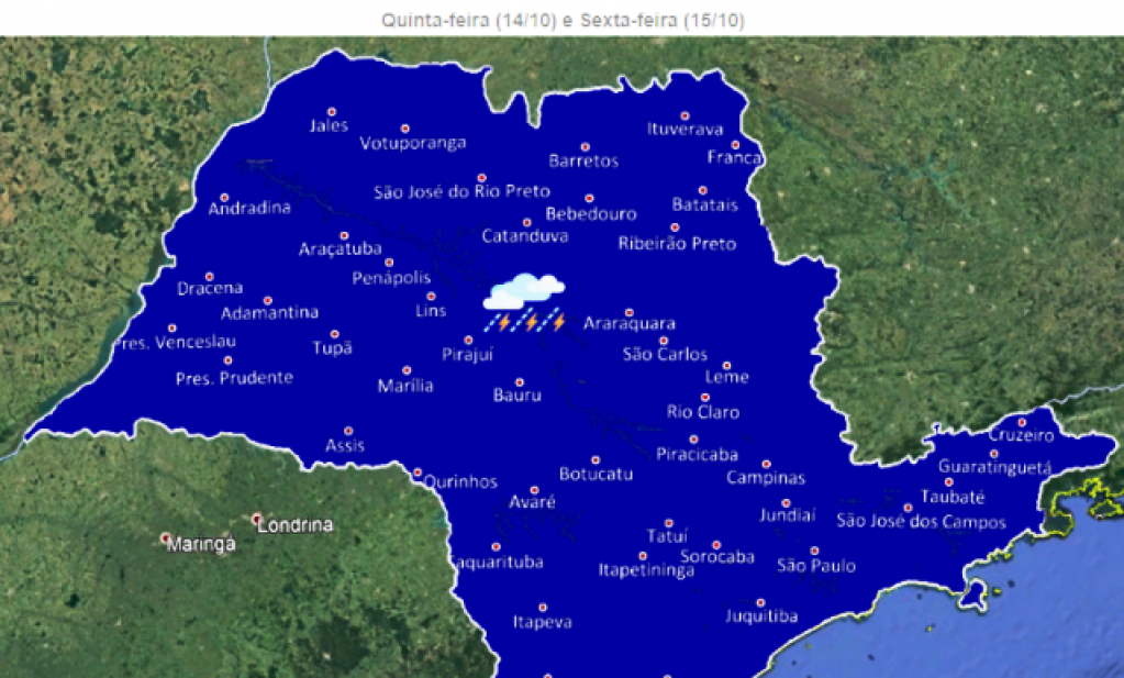 Chuva pode voltar no final de semana em Marília; veja previsão da meteorologia