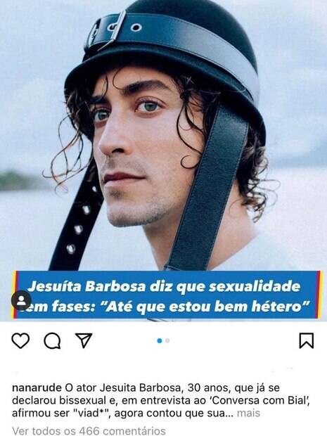'Chega mais', diz Anitta sobre fala de Jesuíta Barbosa sobre sua sexualidade