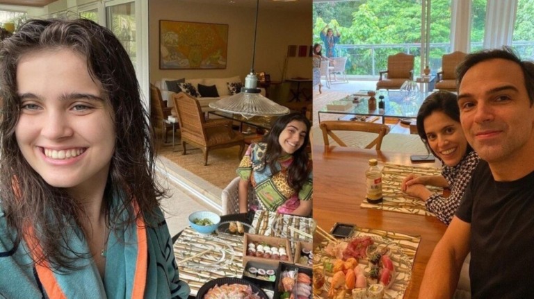 Tadeu Schmidt comemora 20 anos da filha: "Queria que fosse mais perto"