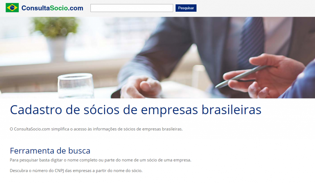 Consulta de dados empresariais na internet