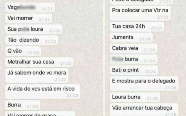 mensagens de homem ameaçando mulher