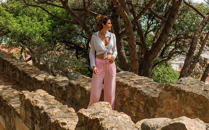 Luciana Gimenez visita as ruínas do Castelo de São Jorge, em Lisboa. Foto: Arquivo pessoal