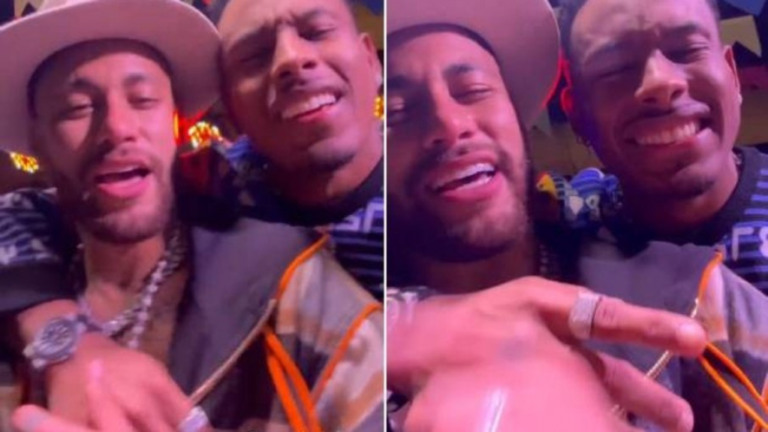 Paulo André canta com Neymar em festa junina do jogador