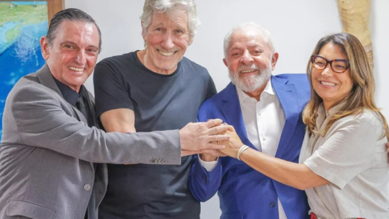 Divulgação Lula se encontrou com Roger Waters