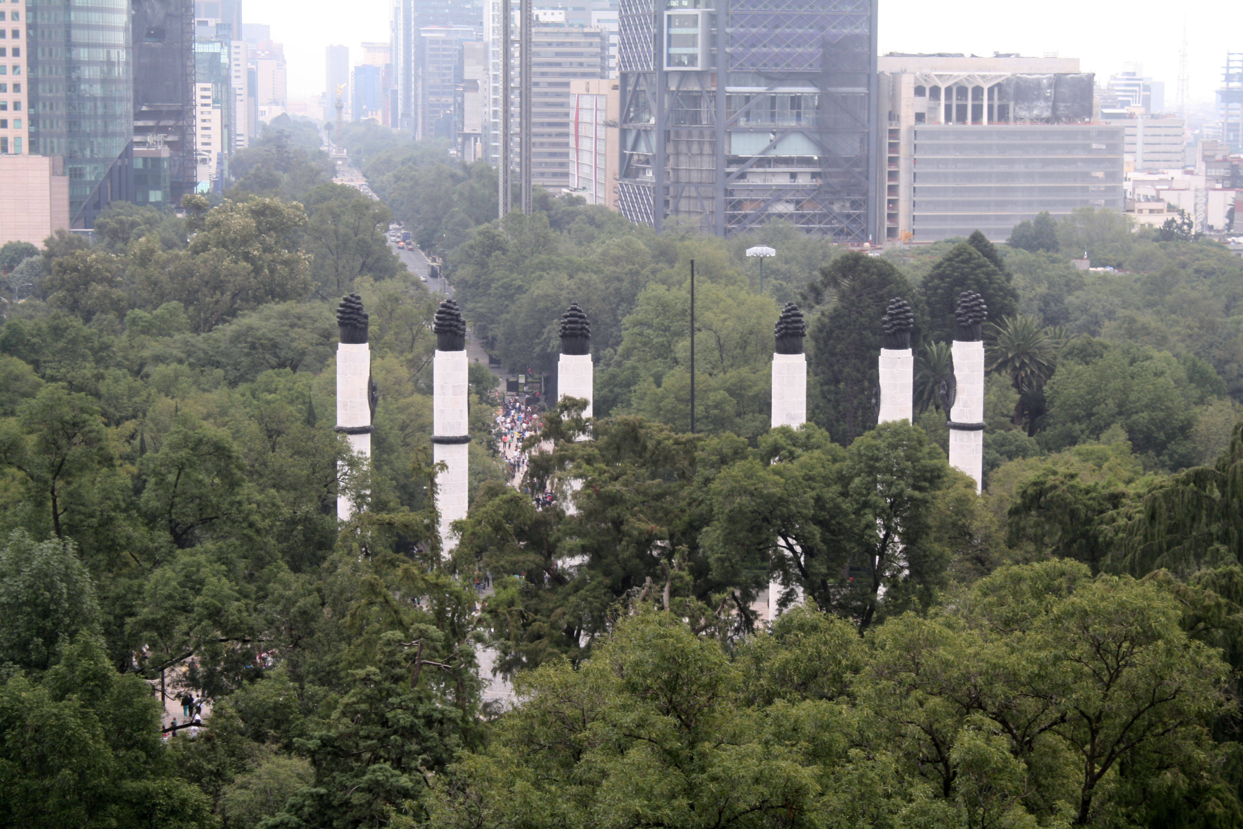 Do topo, é possível avistar a famosa Avenida de la Reforma, uma das mais importantes da cidade. Foto: Nina Ramos/iG