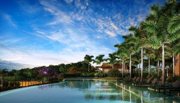 O Boulevard Park Resort oferece 20 mil m2 de área de lazer ao lado de 70 mil m2 de natureza preservada com acesso pela Avenida Cascata