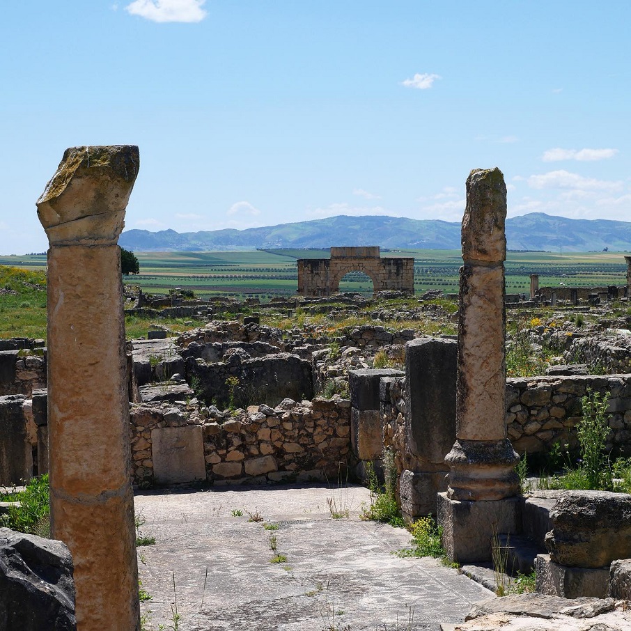 As ruínas de Volubilis, antiga cidade romana em solo marroquino. Foto: Reprodução/Instagram 04.08.2023