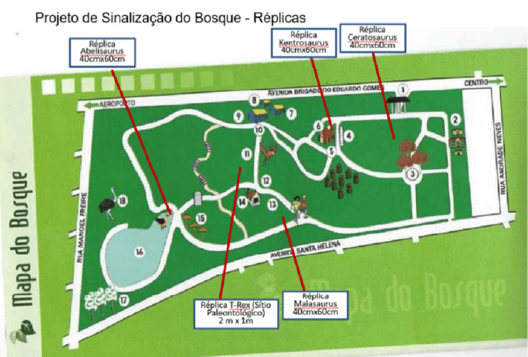 Reforma do bosque atrai uma empresa e prevê réplica do T-Rex em Marília