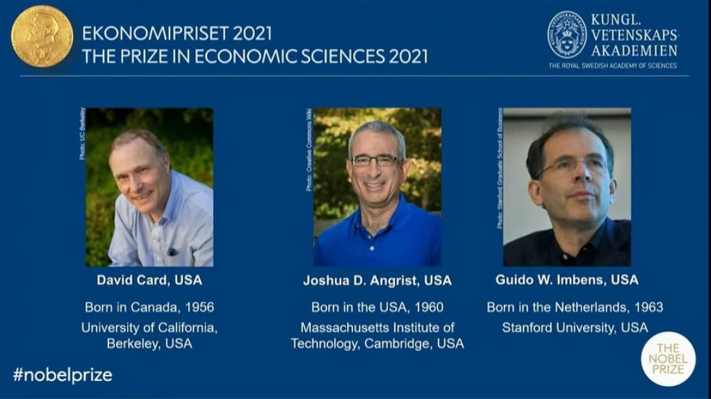 Especialistas de área experimental ganham Nobel de Economia 2021