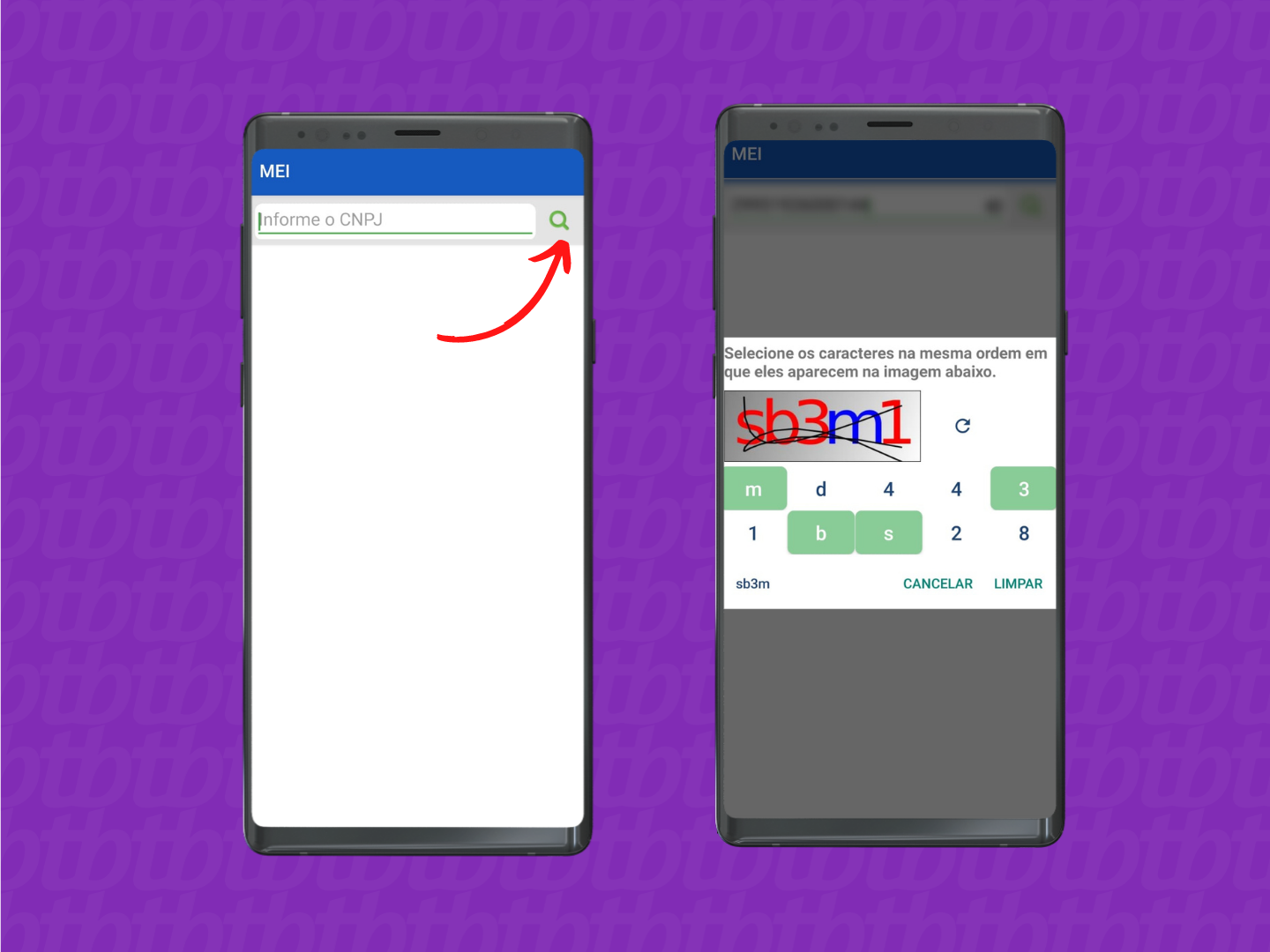 Tela para fazer login com CNPJ
