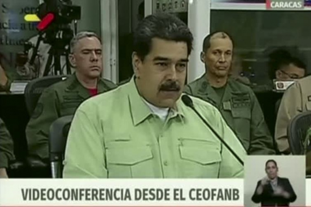 O presidente da Venezuela, Nicolás Maduro, durante pronunciamento