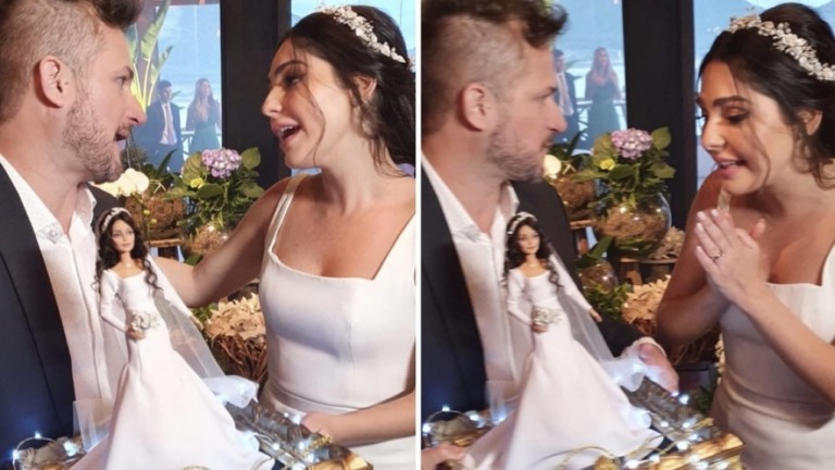 Vanio Tomé cria boneca de Marcela Barrozo vestida de noiva: "Perfeita"