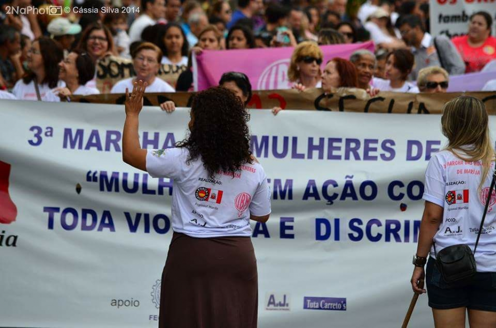 Marcha das Mulheres, realizada ano passado em Marília – Cássia Silva/Divulgação