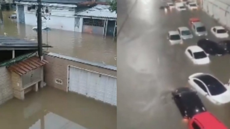 Reprodução/Twitter Enchentes atingem o RJ