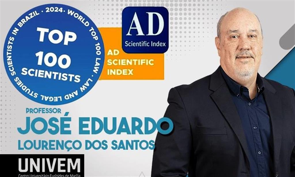 Professor do UNIVEM entra no Top 100 Cientistas em Direito e Estudos Jurídicos