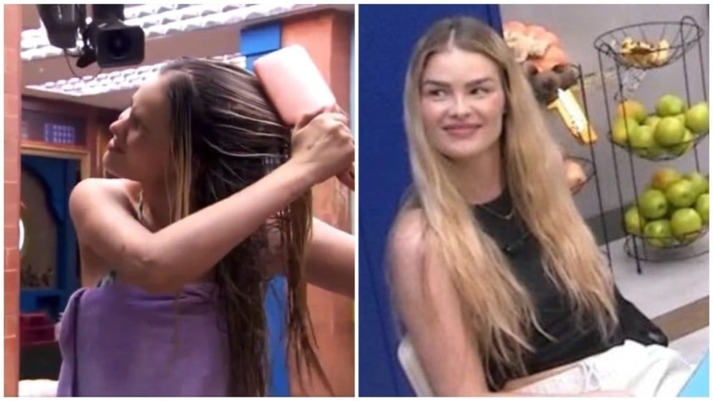 Reprodução Yasmin Brunet tentou desembaraçar o cabelo molhado; dermatologista faz alerta