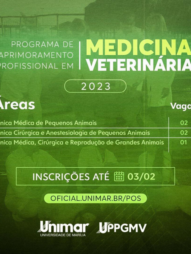 Unimar abre inscrições para Programa de Aprimoramento em Medicina Veterinária