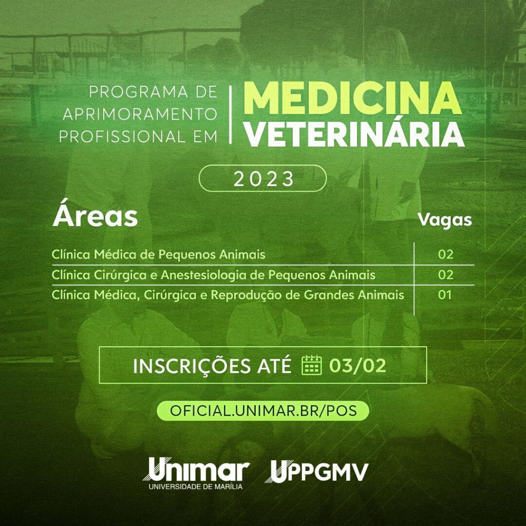 Unimar abre inscrições para Programa de Aprimoramento em Medicina Veterinária