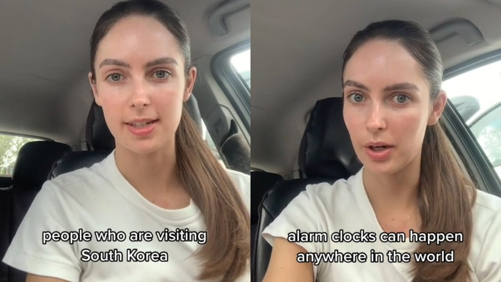 Reprodução/TikTok Jazmyn Jennings alerta mulheres que forem viajar para a Coreia do Sul sobre riscos de câmeras escondidas em locais como banheiros públicos e quartos de hotel