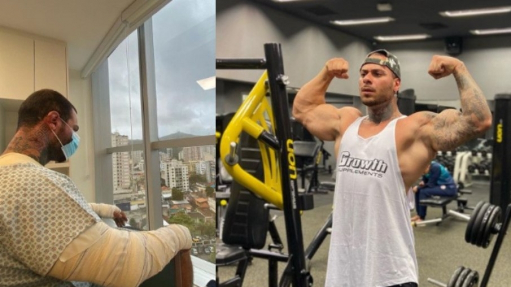 Leo Stronda posta foto no hospital após ter corpo queimado em acidente Leo Stronda posta foto no hospital após ter corpo queimado em acidente