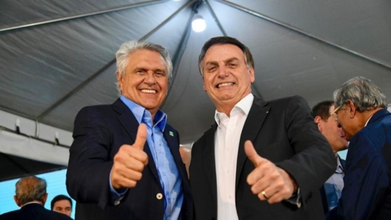 Reprodução/Instagram Ronaldo Caiado e Jair Bolsonaro em 2020