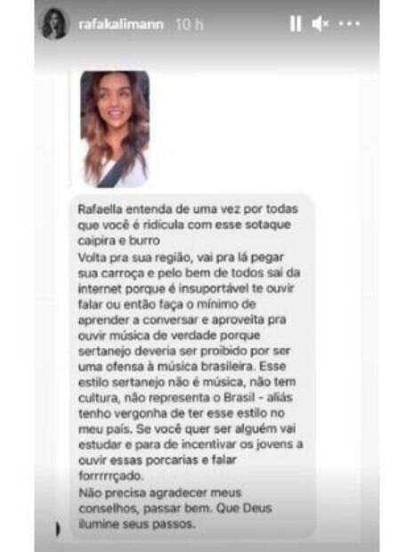 Rafa Kalimann rebate crítica sobre seu sotaque: 'Carrego com honra'